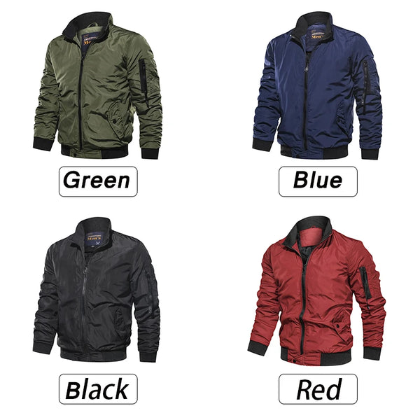 Men's Military Bomber Jacket – Autumn Winter Windproof Coat, Casual Outdoor, 5XL Plus