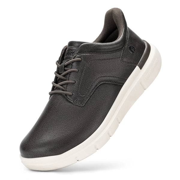 FitVille Men's Wide Width Slip-On Shoes – Leather Casual Footwear, Lightweight for Swollen Feet, Arch Support & Pain Relief