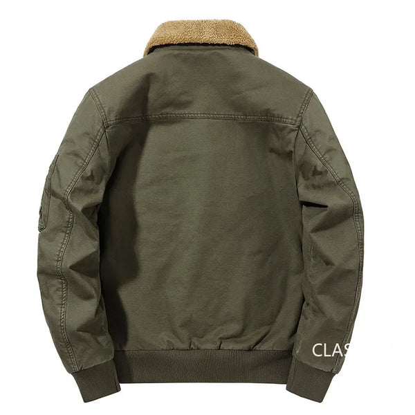 Men’s Winter Bomber Jacket – Fleece-Lined, Warm Cotton Parka, Casual Down Coat, Size 5XL