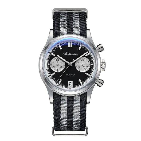 ADDIESDIVE Top Brand Man Watch BGW9 Super Luminous 10Bar Waterproof Bubble Mirror Glass VK64 Chronograph Quartz Steel Wristwatch