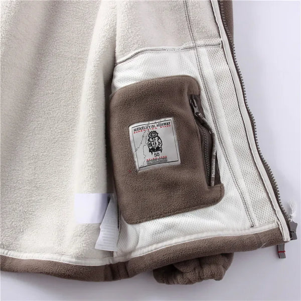 Men’s Norwegian Fleece Jacket – Thick Double-Sided, Casual Loose Fit, Plus Size Winter Coat