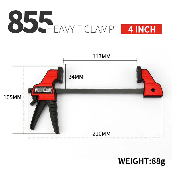 4 6 12 Inch Quick Ratchet F Clamp Heavy Duty Wood Working Work Bar Clamp Clip Kit Woodworking Reverse clamping 100 150 300mm