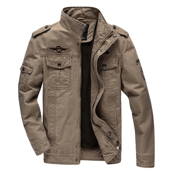 Air Force One Inspired Cargo Jacket – Men’s Army Style, M–6XL Sizes
