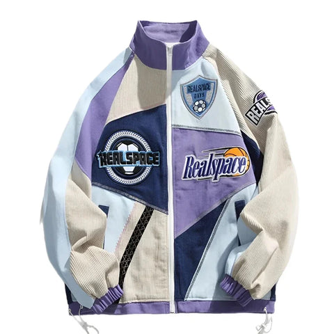 Y2K Hip Hop Varsity Jacket Men Women Oversized Retro Baseball Streetwear