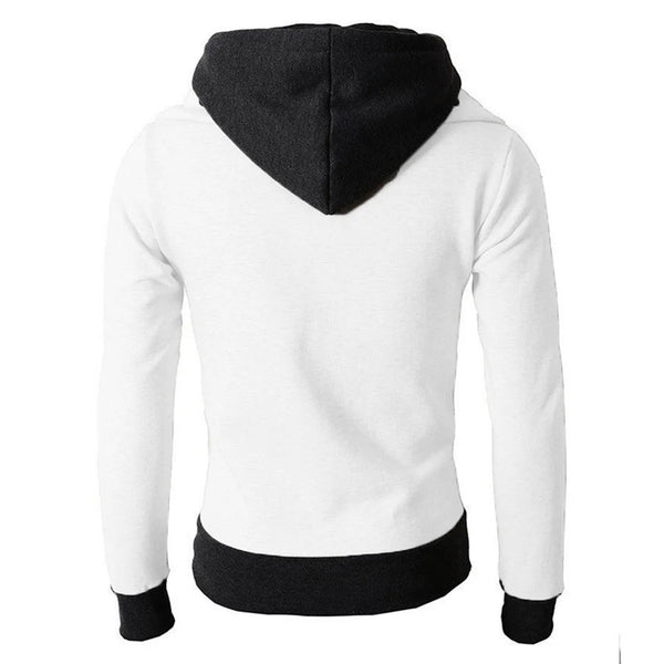 Men's Hooded Fleece Bomber Jacket – Autumn Winter Zip Coat, Scarf Collar, Slim Fit