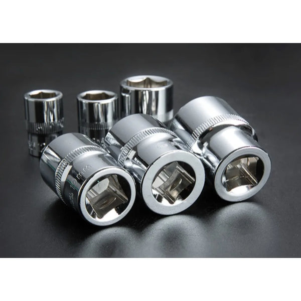 Hex Socket Wrench Head Set For Ratchet 1/4 3/8 1/2 Short Long Socket Deep Nut Driver Sleeve Spanner End Ratchet Tool