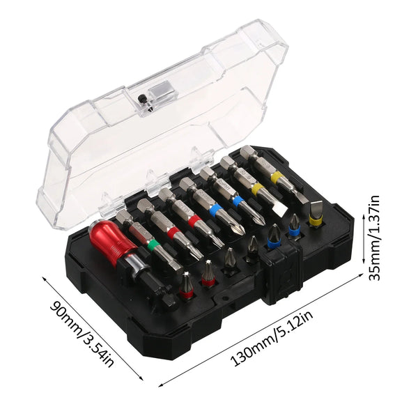 The 15PCS Drill & Screwdriver Bit Set is a compact, versatile kit designed for power tools, ideal for drilling into wood, metal, steel, and handling security screws. It’s perfect for DIY tasks, furniture assembly, and gener