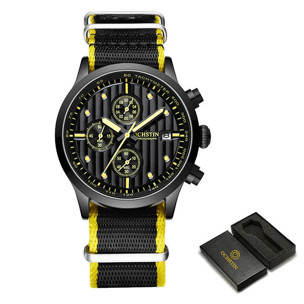 2025 OCHSTIN Men’s Military Watch – Quartz Chronograph, Waterproof, Luminous, Date, Luxury Wristwatch