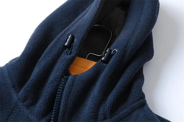 Unisex Winter Fleece Jacket – Thick Double-Layer, Hooded, Cold-Resistant, Norway Style,