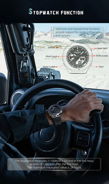 NORTH EDGE MERCURY Sports Watch – Digital Quartz, Stopwatch, World Time, 50M Waterproof