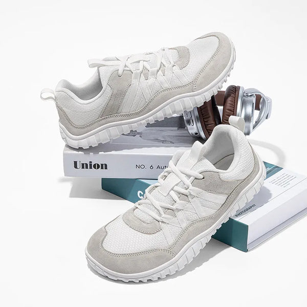 HOBIBEAR Wide Toe Walking Shoes – Non-Slip Mesh Sneakers for Men & Women, Breathable Lace-Up Outdoor Running Footwear