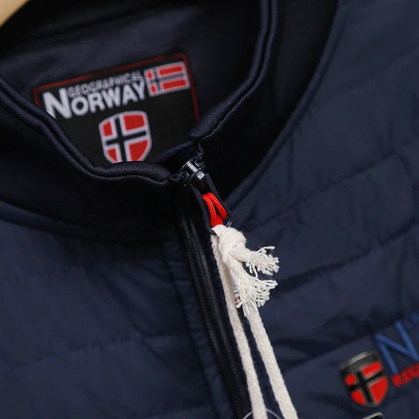 Men's Norway Winter Cotton Jacket – Outdoor Stand Collar Spliced Casual Coat, Warm Padded Outerwear