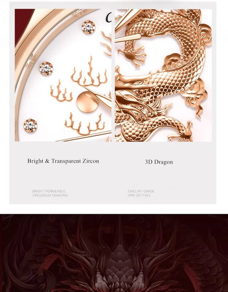 CARNIVAL Men’s Automatic Watch – NH36 Movement, Waterproof Mechanical Dress Wristwatch, Luxury Gold Dragon