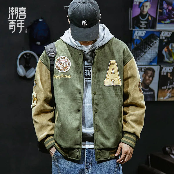 Men’s Embroidered Baseball Bomber Jacket – Fashion Hip Hop Streetwear Coat, High Street Style