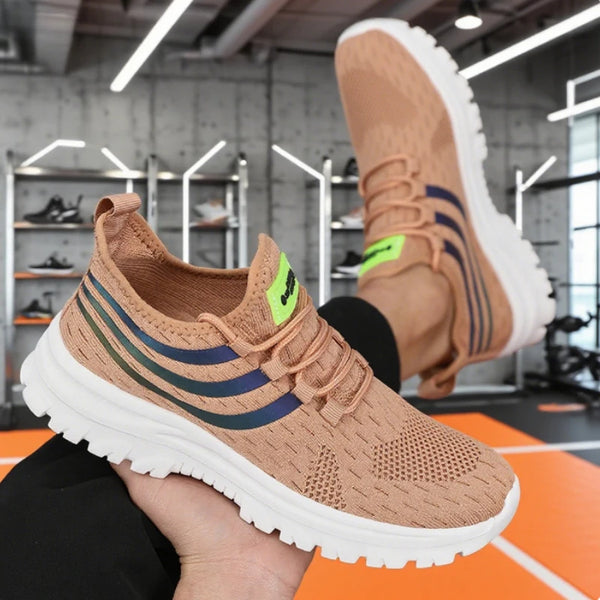 Men's Black Mesh Running Sneakers – Breathable Knit, Lightweight Fitness Shoes, Fashion-Forward Casual Athletic Footwear