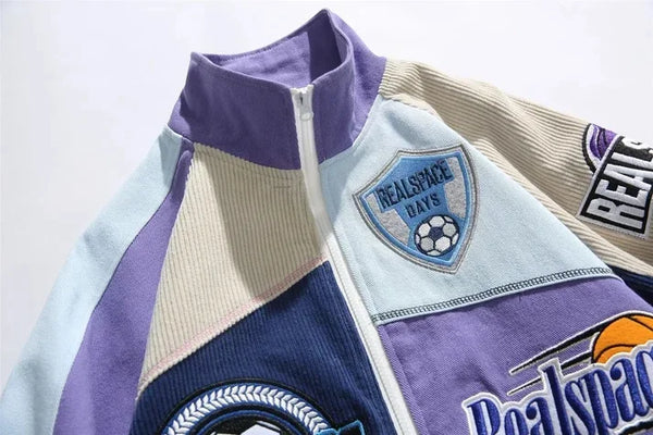 Y2K Hip Hop Varsity Jacket Men Women Oversized Retro Baseball Streetwear