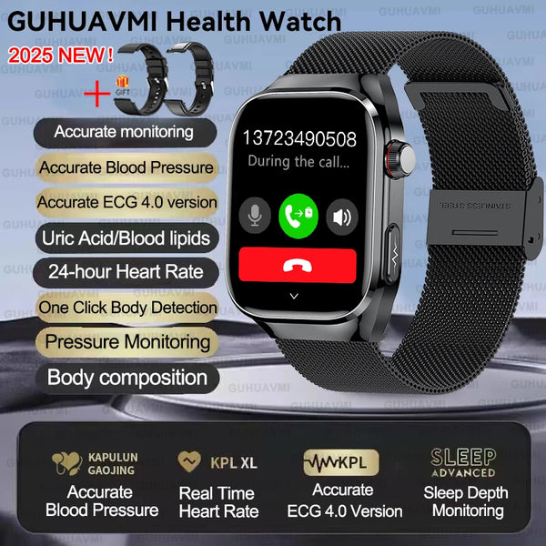 2025 New For Xiaomi Five organ examination Smart Watch Men ECG+PPG Uric Acid Blood Fat Bluetooth Call Sports Health Smartwatches