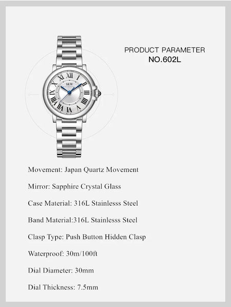 CARNIVAL Women’s Quartz Watch – Luxury Sapphire, Stainless Steel, Waterproof Fashion Wristwatch, Relogio Feminino