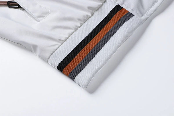 Men's Oversized Bomber Jacket – Spring Autumn Varsity Coat, Zipper, Stand Collar, Designer