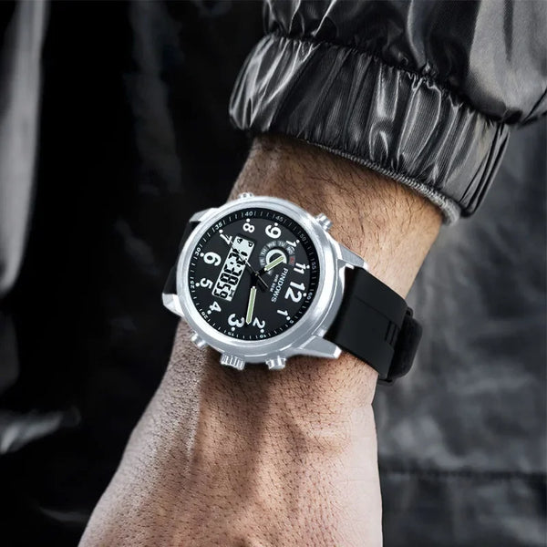 Men's Luxury Sport Watch 2024 – Waterproof Steel Case, Large Dial, Quartz Electronic Movement