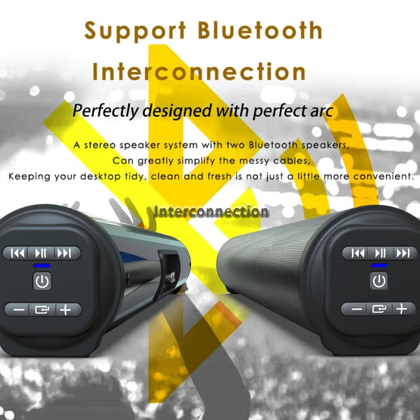 Super Powerful Sound Bar Portable Wireless Bluetooth Speaker Surround Stereo Home TV Sound Box Subwoofer FM Radio caixa de som