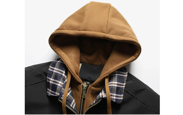 Men's Warm Bomber Jacket – Autumn Winter Hooded Windbreaker, Hiking Parka, Thermal Zip