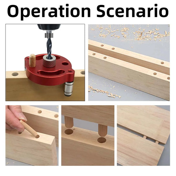 3-10mm Dowel Jig Kit - Self Centering Drill Guide Locator with 8 Steel Bushing -Woodworking Aluminum Alloy Hole Puncher