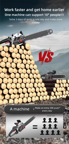 16 Inch High Power Electric Chain Saws Handheld Woodworking Cutting Wood Electric Saws Electric Chain Saw For Felling Cutting