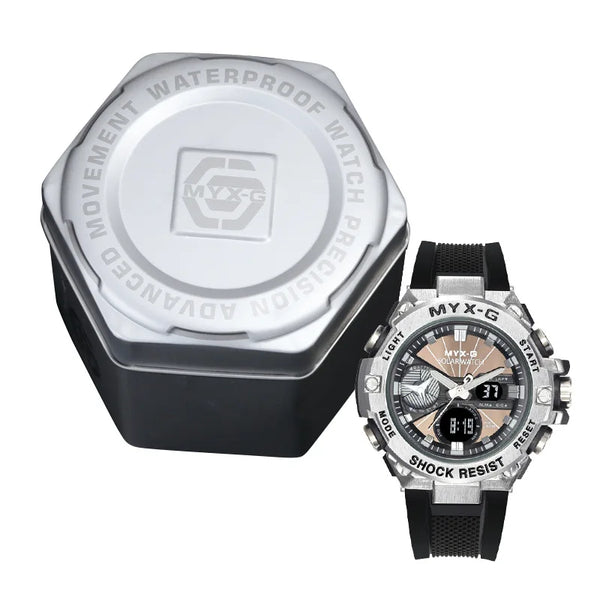 Men’s Eco Drive Watch – Solar + Motion Power, Windmill Dial
This solar-powered men's watch combines kinetic energy, alarm and timer functions, and a unique rotating windmill design—all housed in a durable all-steel body