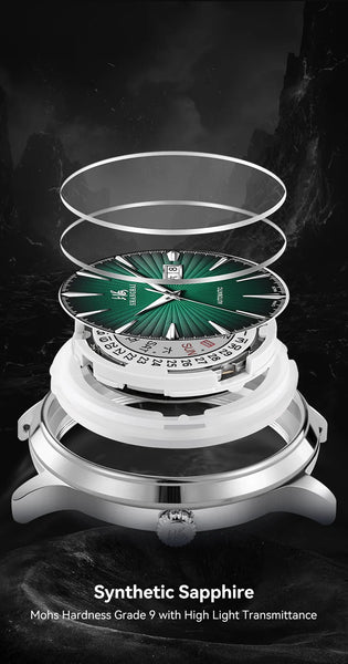 Shanghai Men's Luxury Automatic Watch – Sapphire, Double Calendar, Waterproof
