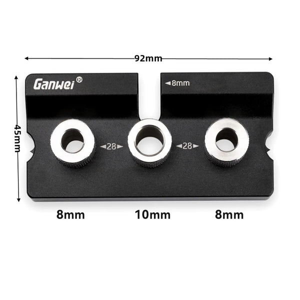 3 In 1 Adjustable Doweling Jig Woodworking Pocket Hole Jig with 6/8/10/12/15mm Drill Bit for Drilling Guide Locator Puncher Tool