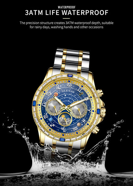 Glenaw high-end business fully automatic mechanical multifunctional men's watch fashionable waterproof luminous watch
