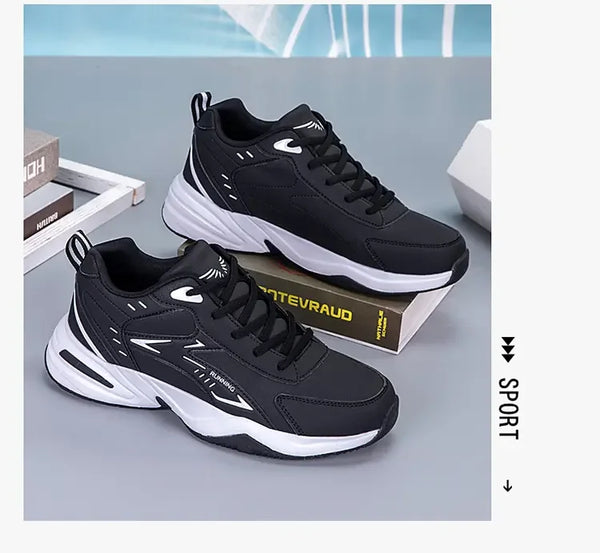 2024 Men's Clunky Sneakers – Thick Sole, Mesh Lace-Up, Breathable Casual Sports Shoes, Soft Platform Trend Footwear