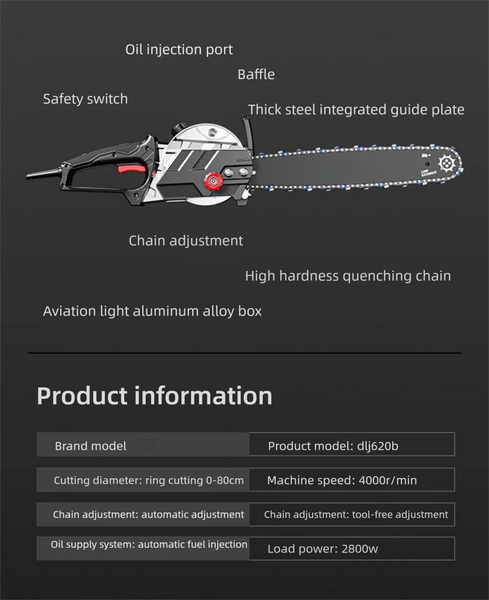 16 Inch High Power Electric Chain Saws Handheld Woodworking Cutting Wood Electric Saws Electric Chain Saw For Felling Cutting