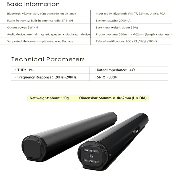 Super Powerful Sound Bar Portable Wireless Bluetooth Speaker Surround Stereo Home TV Sound Box Subwoofer FM Radio caixa de som