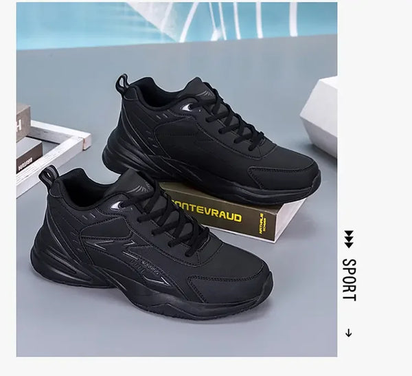 2024 Men's Clunky Sneakers – Thick Sole, Mesh Lace-Up, Breathable Casual Sports Shoes, Soft Platform Trend Footwear