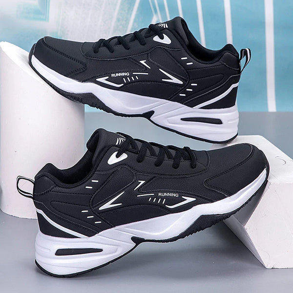 2024 Men's Clunky Sneakers – Thick Sole, Mesh Lace-Up, Breathable Casual Sports Shoes, Soft Platform Trend Footwear