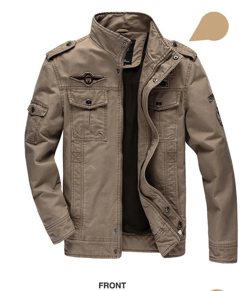 Air Force One Inspired Cargo Jacket – Men’s Army Style, M–6XL Sizes