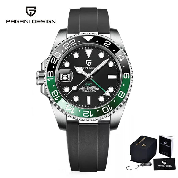 PAGANI DESIGN V3 GMT Men's Watch – Luxury Automatic, Sapphire, Waterproof, 40MM Steel