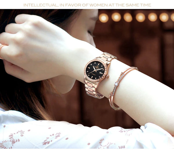CARNIVAL Women’s Automatic Watch – Rose Gold, Stainless Steel, Calendar, Luminous, Waterproof Mechanical 8685