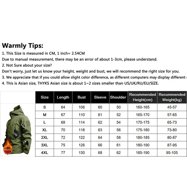 Men's Tactical Hooded Bomber Jacket – Waterproof Sharkskin Softshell Military Outdoor Utility Coat