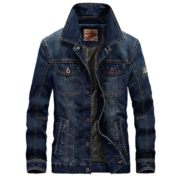 Men’s Winter Streetwear Jacket – Oversized 6XL/7XL Fleece-Lined Denim Coat