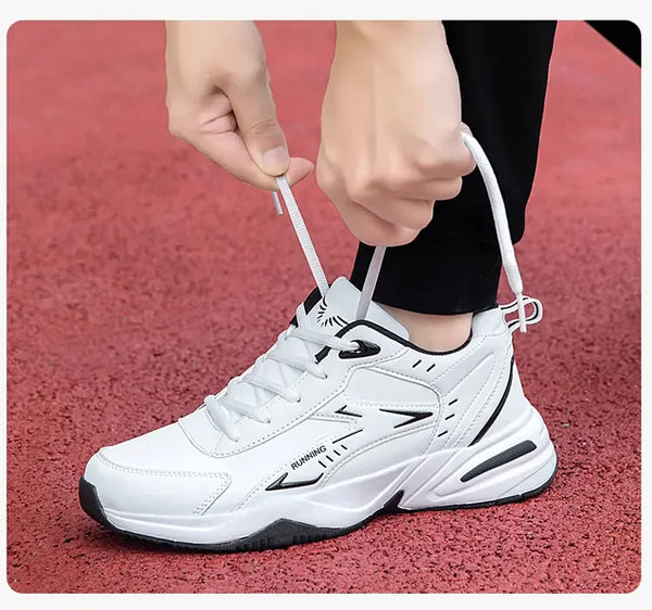 2024 Men's Clunky Sneakers – Thick Sole, Mesh Lace-Up, Breathable Casual Sports Shoes, Soft Platform Trend Footwear