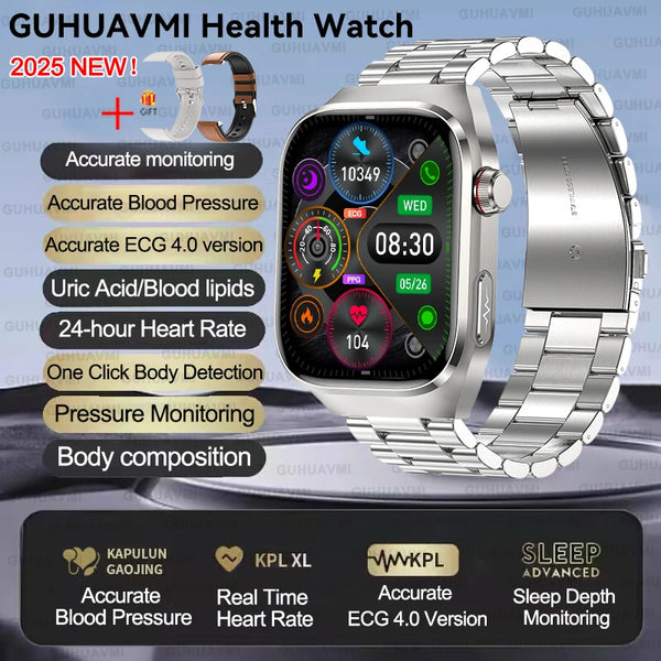 2025 New For Xiaomi Five organ examination Smart Watch Men ECG+PPG Uric Acid Blood Fat Bluetooth Call Sports Health Smartwatches
