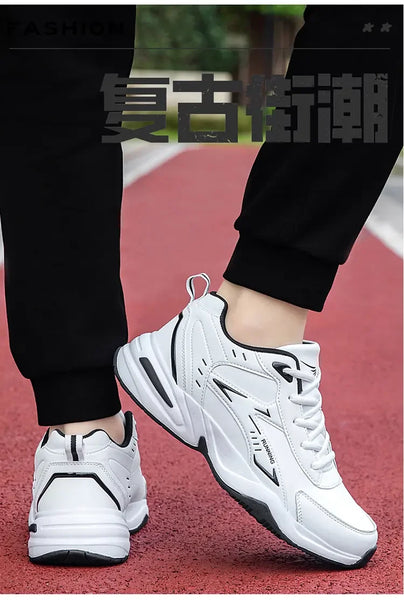 2024 Men's Clunky Sneakers – Thick Sole, Mesh Lace-Up, Breathable Casual Sports Shoes, Soft Platform Trend Footwear