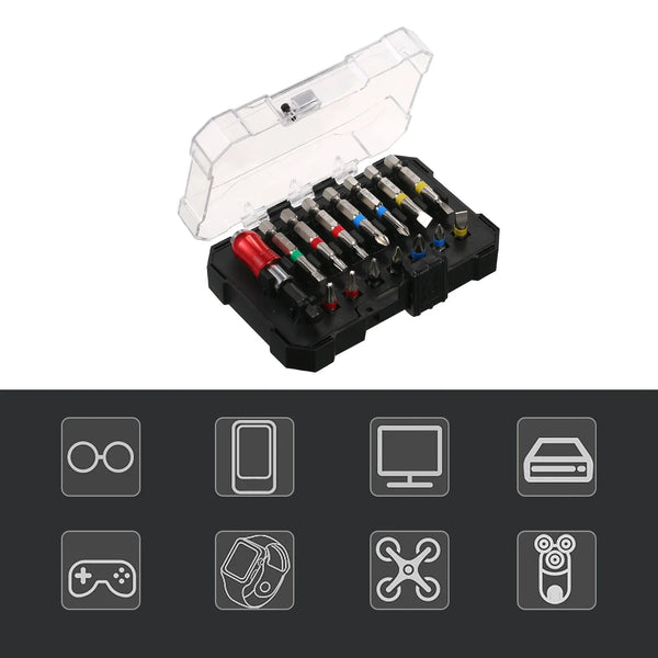 The 15PCS Drill & Screwdriver Bit Set is a compact, versatile kit designed for power tools, ideal for drilling into wood, metal, steel, and handling security screws. It’s perfect for DIY tasks, furniture assembly, and gener