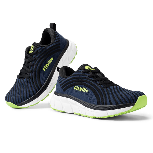 FitVille Men's Wide Toe Box Running Shoes – Extra Wide Width, Cushioned, Non-Slip, Lightweight & Breathable Sneakers