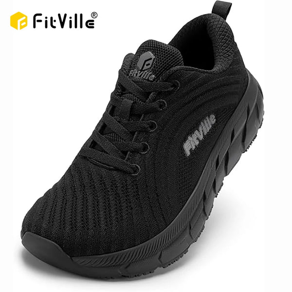 FitVille Men's Wide Toe Box Running Shoes – Extra Wide Width, Cushioned, Non-Slip, Lightweight & Breathable Sneakers