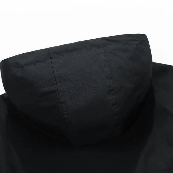 Men's Oversized Waterproof Bomber Jacket – Hooded Windbreaker, Plus Size, Hiking Coat