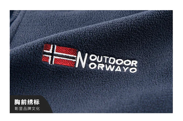 Men's Norwegian Fleece Hooded Jacket – Thick Plus Size Autumn/Winter Outdoor Coat, Warm Couple Fleece Outerwear